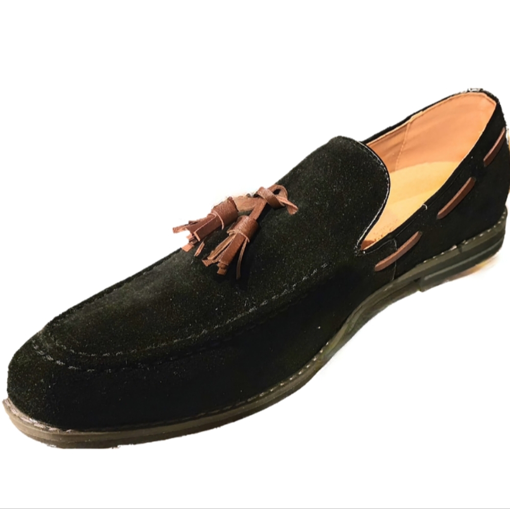 NEW Black Velvet Tassel Slip-On Loafers